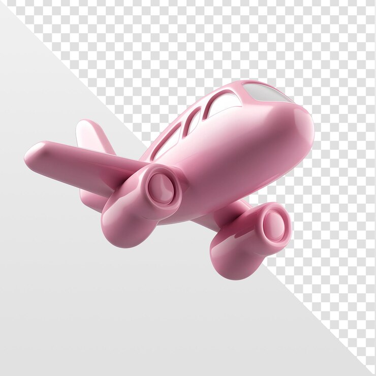 El renderizador 3D del avión rosado aislado