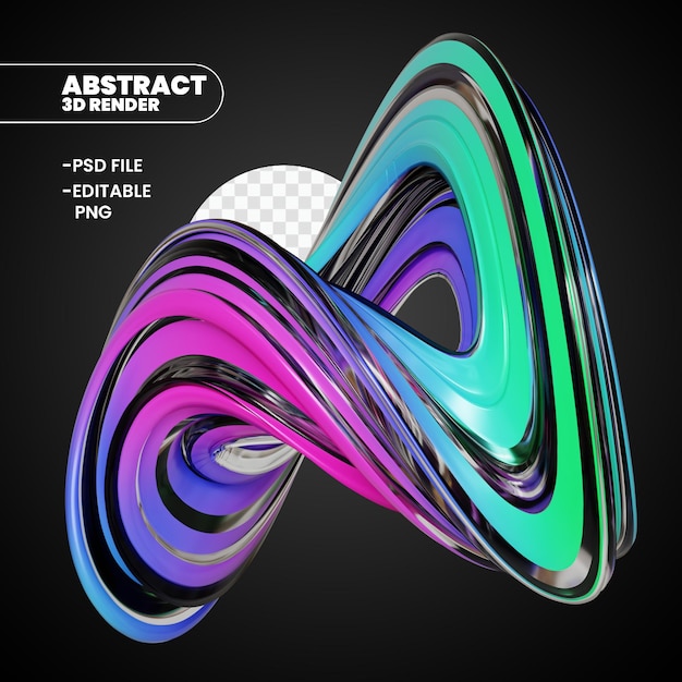 Renderizar formas abstractas en 3D con diseño editable