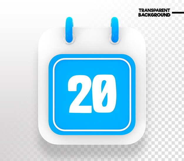 Renderizzazione 3D dell'icona del calendario