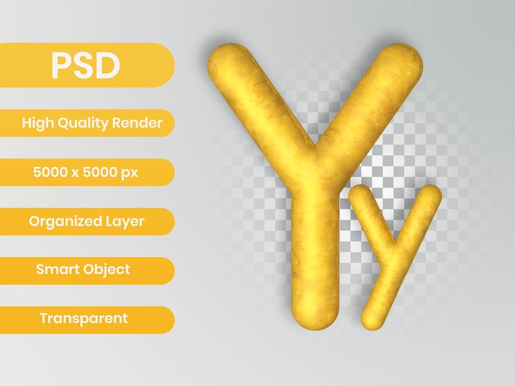 PSD renders 3d alfabeto de lujo dorado con textura. diseño de letra y