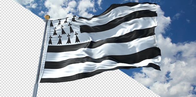 PSD renders 3d realistas bandera de bretaña transparente