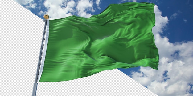 PSD renders 3d realistas bandera de libia transparente