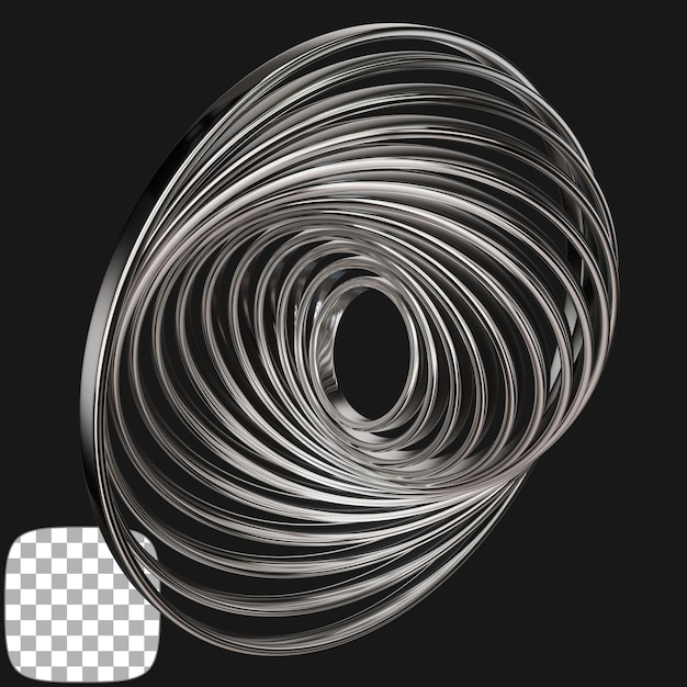 Rendeur 3D des anneaux en chrome