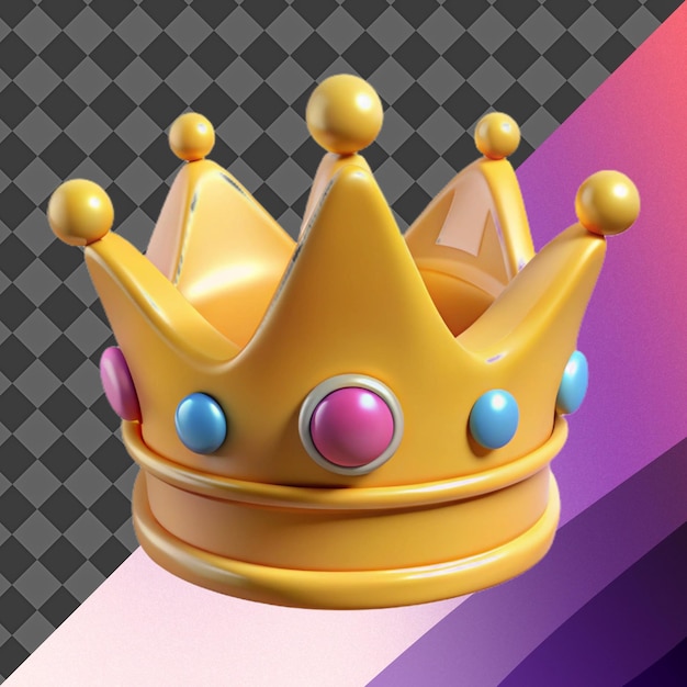 Rendeur en 3D de la couronne dorée des dessins animés