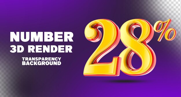 Rendeur 3D rouge avec numéro jaune