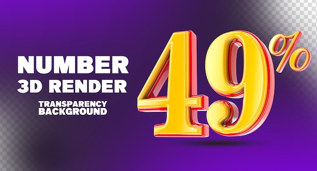 Rendeur 3D rouge avec numéro jaune