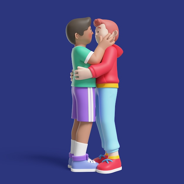 Rendez-vous En 3d D'un Couple Gay