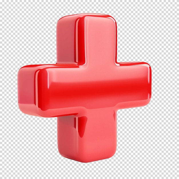 PSD rendez-vous 3d d'un panneau médical rouge isolé sur un fond transparent