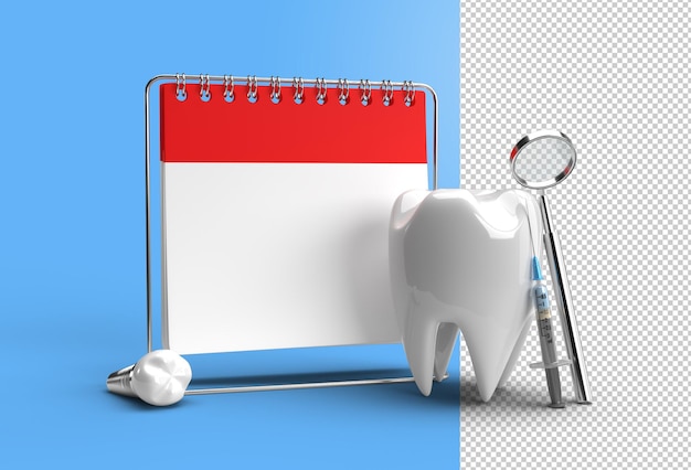 PSD rendez-vous chez le médecin avec concept de chirurgie des implants dentaires fichier psd transparent.