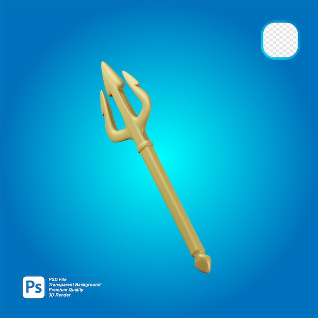 PSD rendição 3d da arma de poseidon