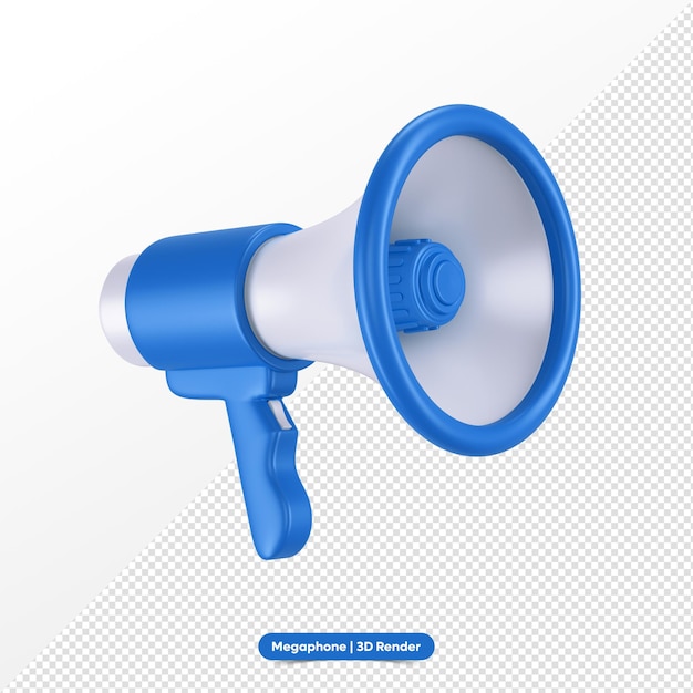 PSD rendição 3d do megafone azul