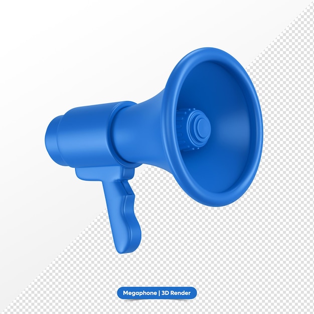 Rendição 3d do megafone azul