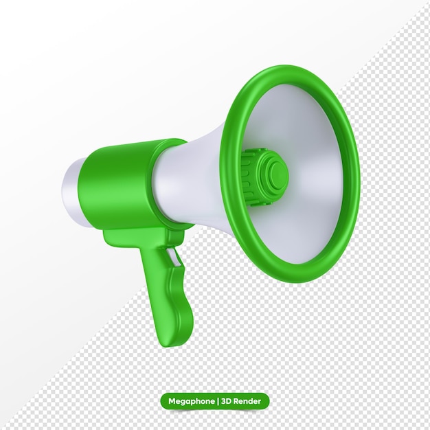 PSD rendição 3d do megafone verde