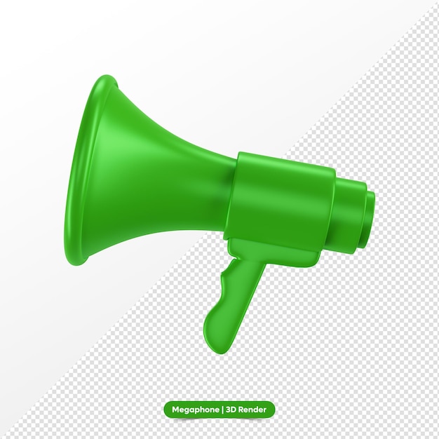 PSD rendição 3d do megafone verde