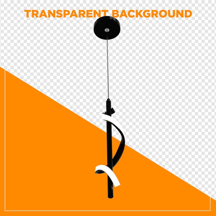 PSD rendido en 3d de candelabro colgante de techo con fondo transparente