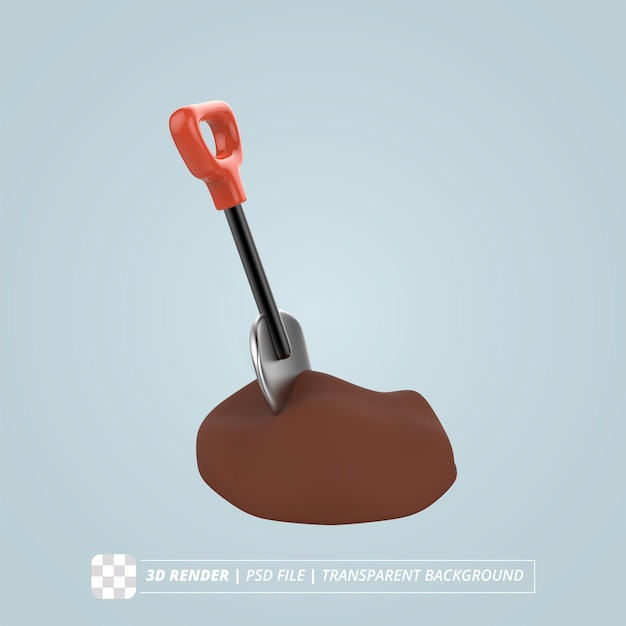 RENDIMENTO 3D ISOLATO DELLA PALA DI AGRICOLTURA
