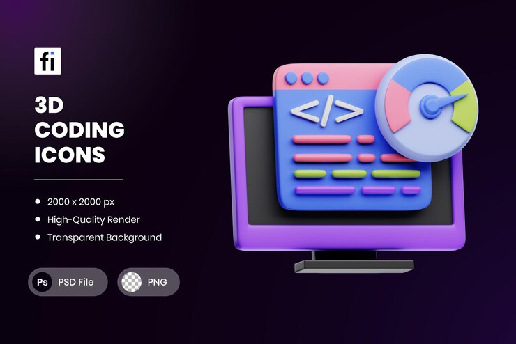 PSD rendimiento de codificación de ilustraciones 3d