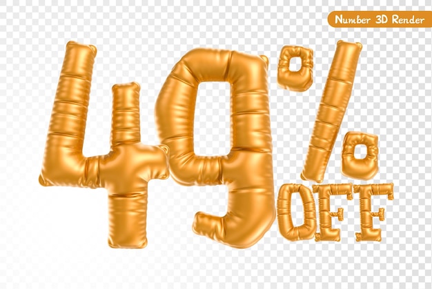 Rendre en 3D du numéro de ballon en or