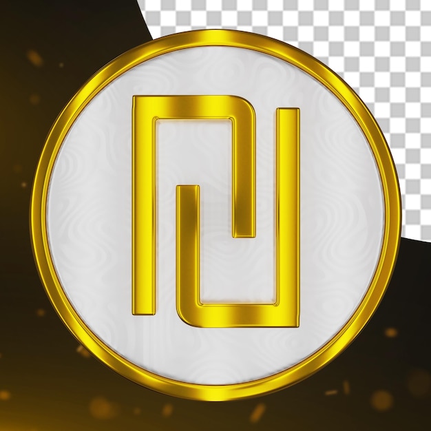 Rendre en 3D de la monnaie d'or Shekel