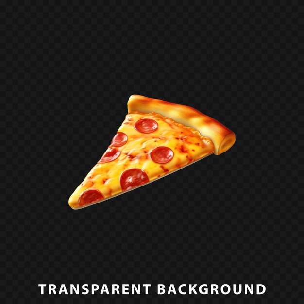 PSD rendre en 3d une tranche de pizza isolée sur un fond transparent