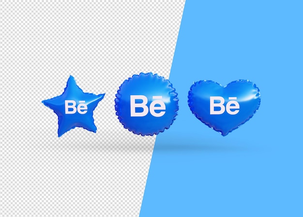 PSD rendre les ballons icône behance isolés