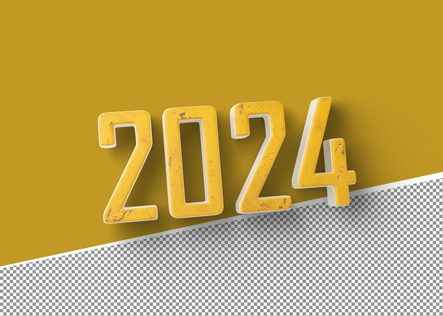 Rendu 3d 2024 blanc avec composition en or rayé