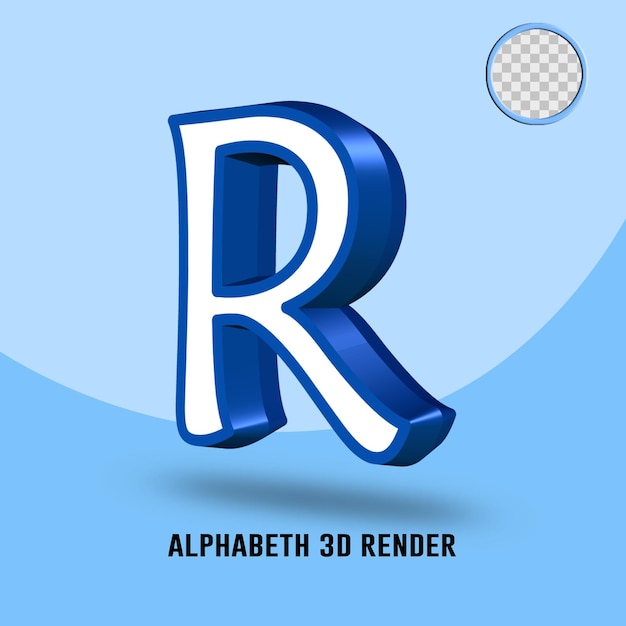 Rendu 3d Alphabet Blanc Bleu Couleur