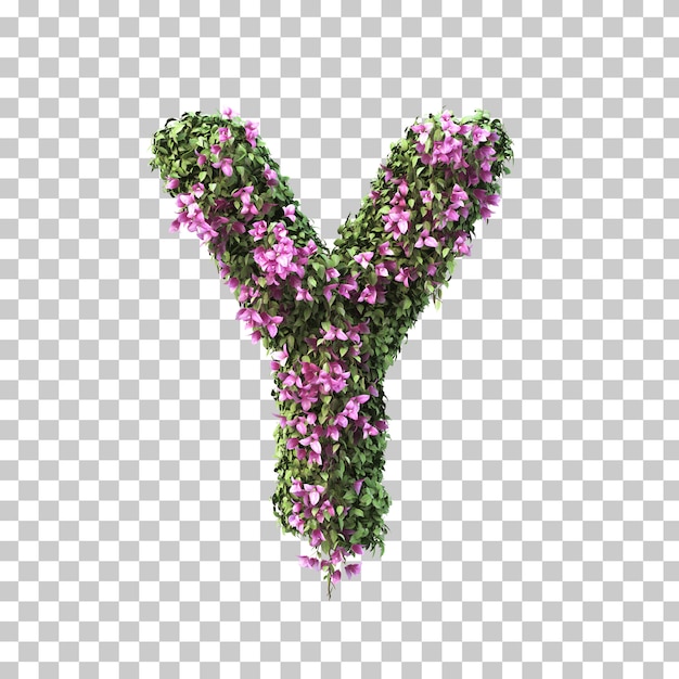 Rendu 3d De L'alphabet Bougainvillier Y