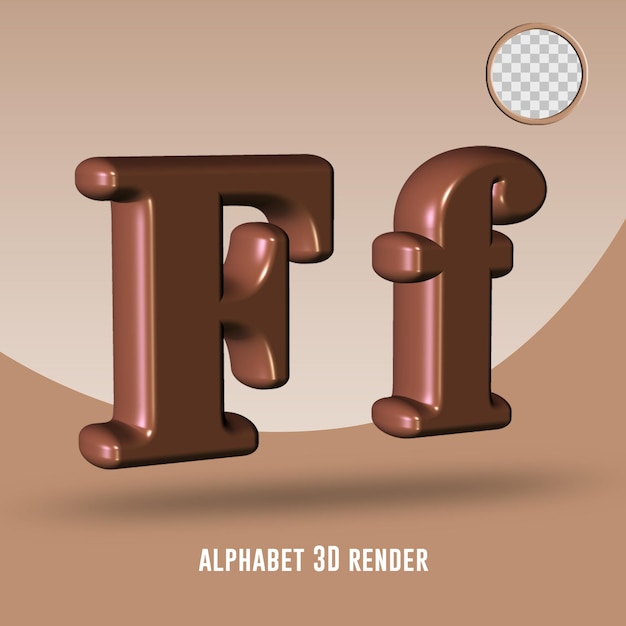 Rendu 3d Alphabet Couleur Chocolat