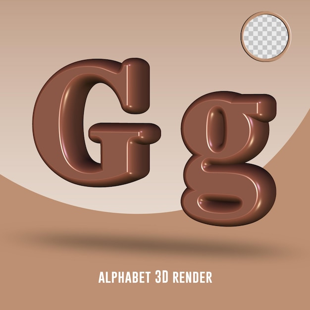 Rendu 3d Alphabet Couleur Chocolat