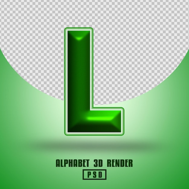 Rendu 3d Alphabet Couleur Verte