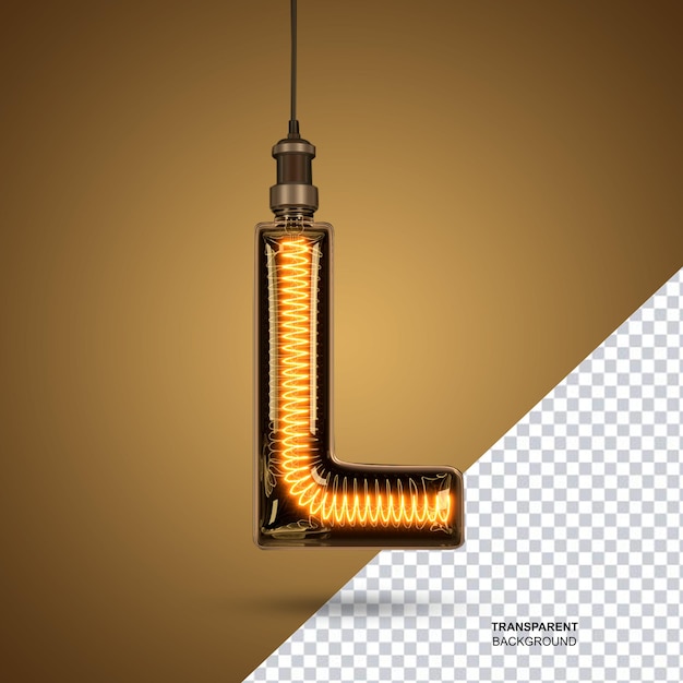 rendu 3D de l'alphabet de la lampe