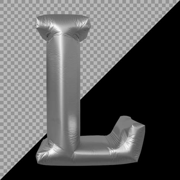 Le Rendu 3d De L'alphabet Lettre L Argent Ballon