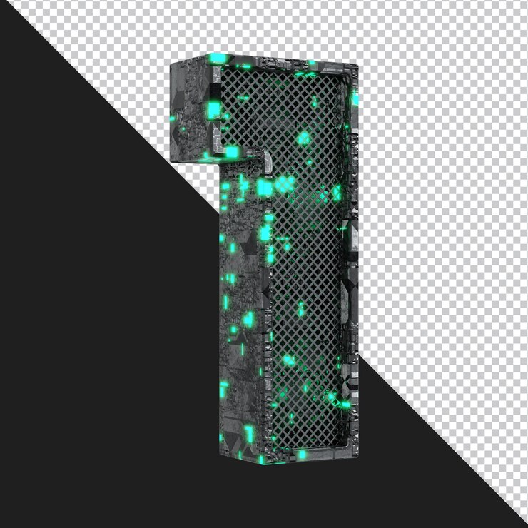 PSD rendu 3d de l'alphabet numéro 1 isolé