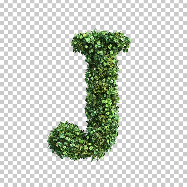 Rendu 3d De L'alphabet Des Plantes Vertes J