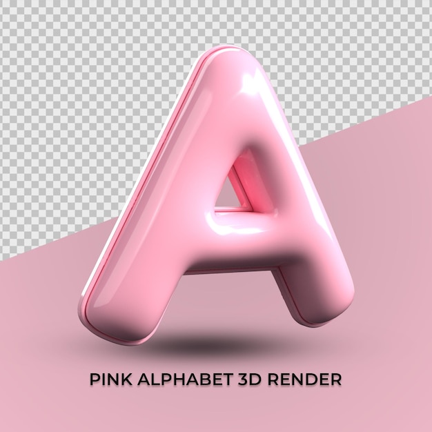 Rendu 3d Un Alphabet En Plastique Rose Mignon