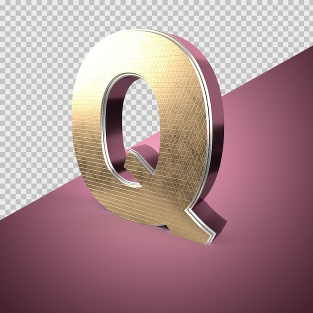 PSD rendu 3d de l'alphabet q