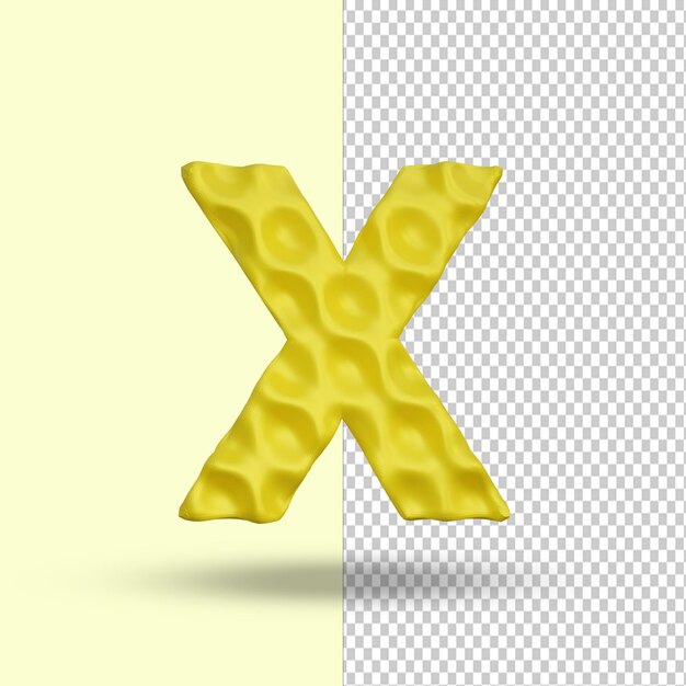 Rendu 3D alphabet x lettre Creative premium psd