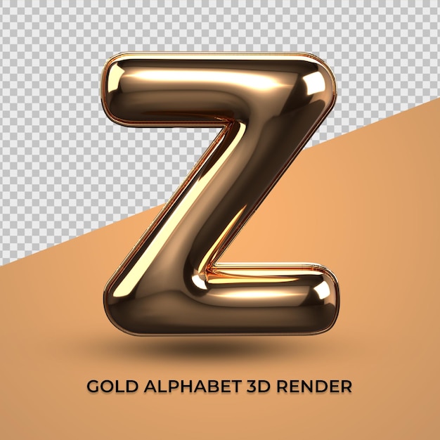 Rendu 3D alphabet Z police style or