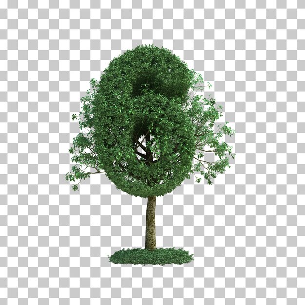 Le Rendu 3d De L'arbre Vert Numéro 6