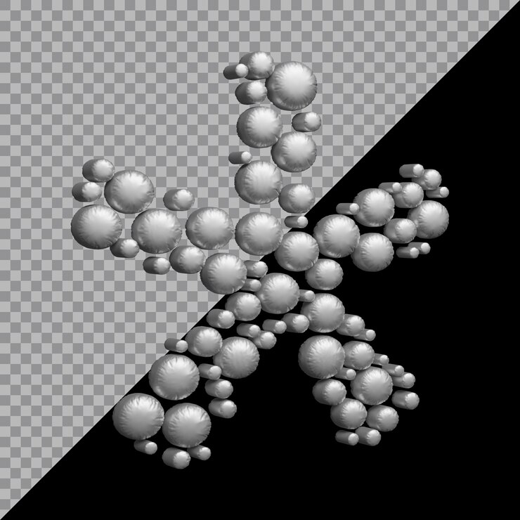 PSD rendu 3d de l'argent ballon symbole astérisque