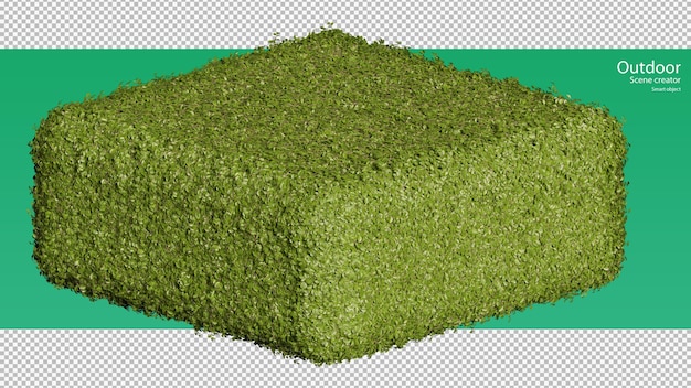 Rendu 3D de l'arrangement du support d'herbe en forme de cube rond