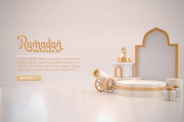 Rendu 3d Arrière-plan Du Podium Islamique Du Ramadan Pour L'affichage Du Produit