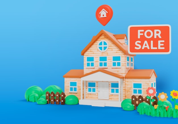rendu 3D de l'arrière-plan immobilier