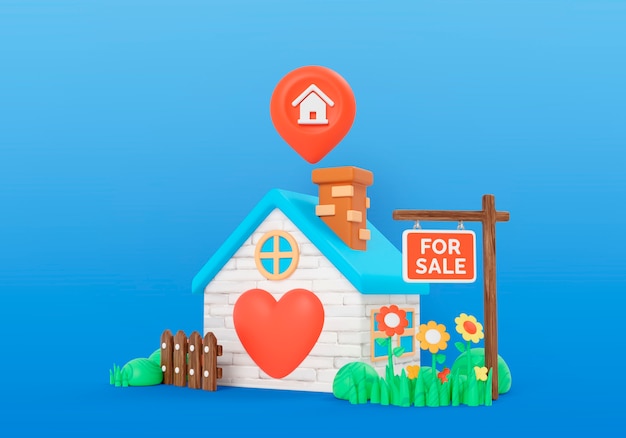 rendu 3D de l'arrière-plan immobilier