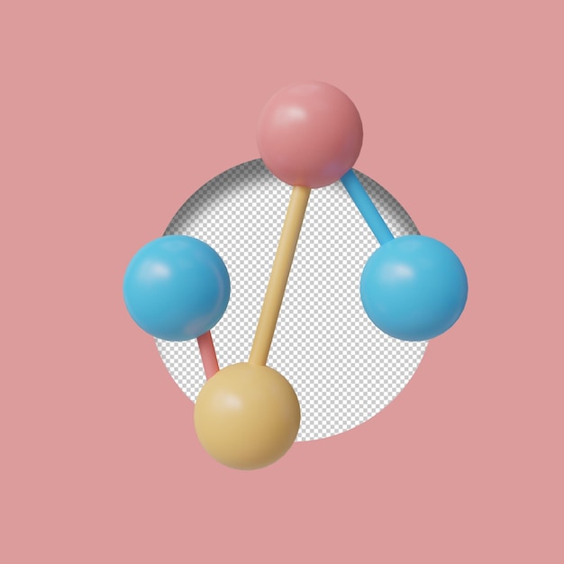 PSD rendu 3d de l'atome de la molécule
