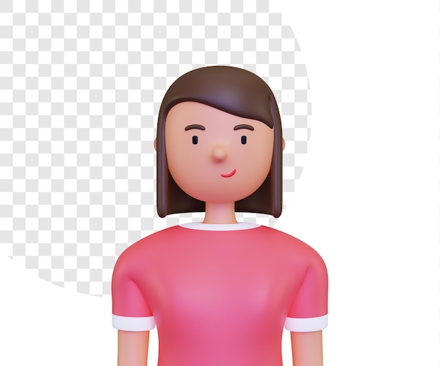 PSD rendu 3d de l'avatar de personnage féminin