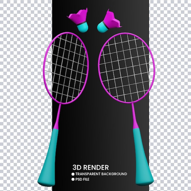 Rendu 3D de badminton mignon