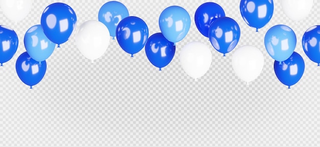 Rendu 3d De Ballons Bleus Isolés Avec Un Tracé De Détourage