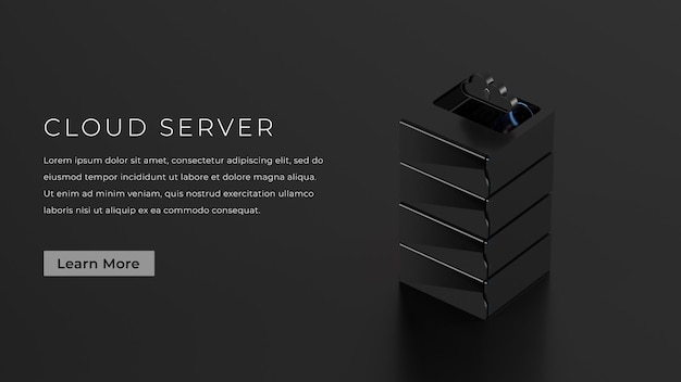 Rendu 3D de la bannière du serveur cloud